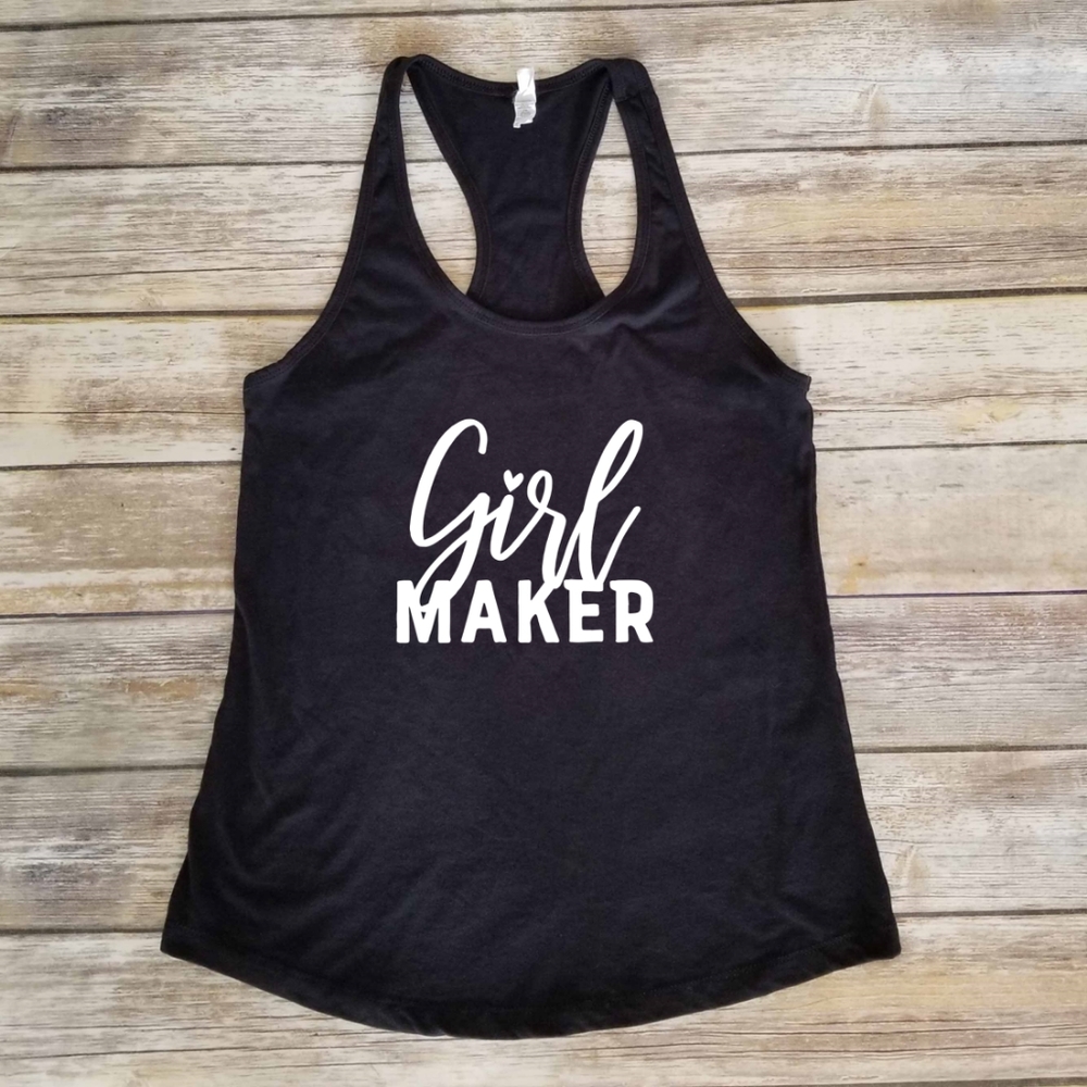 Girl Maker, mother of girls - ladies black tank